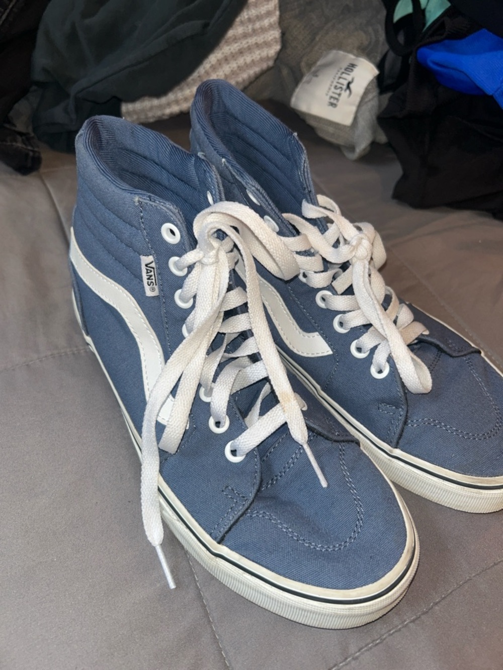 Vans High Top Sneakers in Blue and White